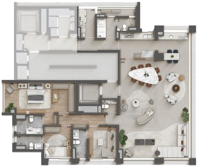 Gio Jardins 1 Planta De 178 M² Com 3 Suites Gio Jardins